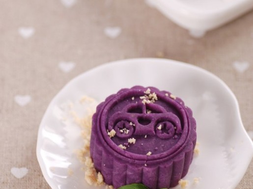 紫薯果仁月餅實物圖