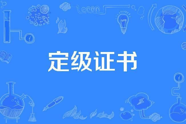 定級證書 定級證書