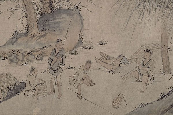 漁樂圖(明代周臣創作的紙本設色畫) 漁樂圖(明代周臣創作的紙本設色畫)