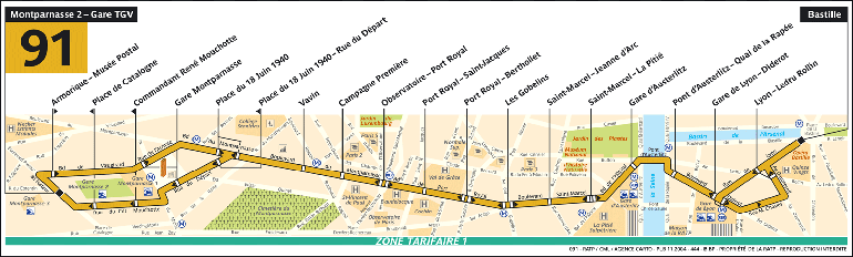巴黎91路線路圖