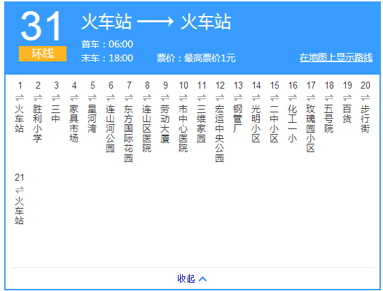 葫蘆島公交31環線路