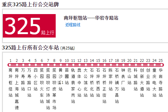 重慶公交325路 重慶公交325路