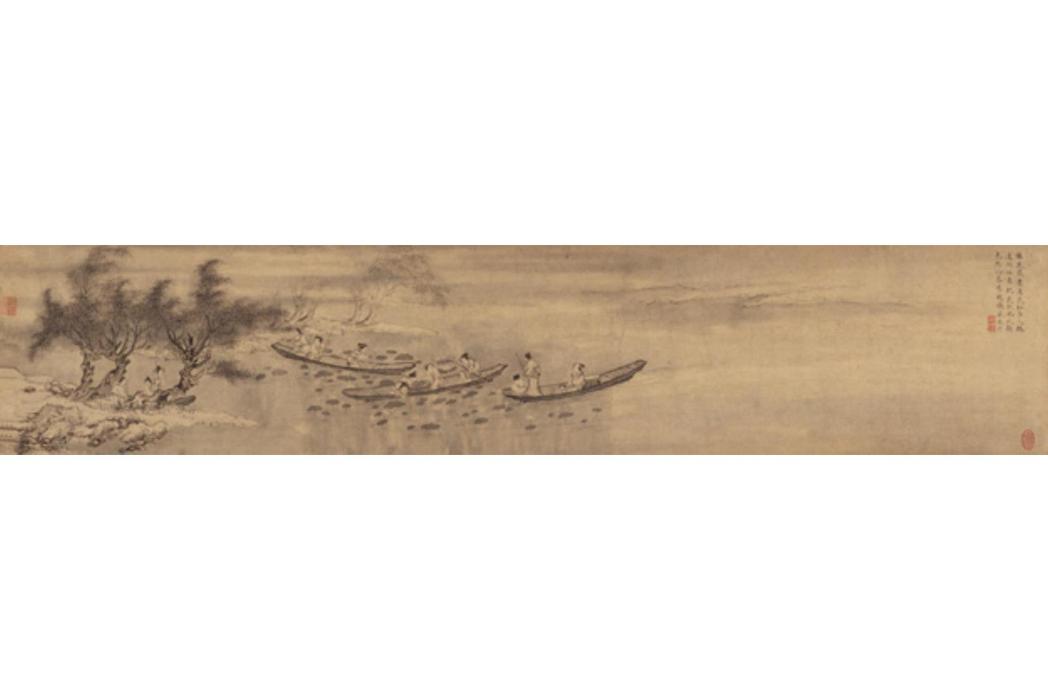 採蓮圖(明代朱邦創作絹本水墨畫) 採蓮圖(明代朱邦創作絹本水墨畫)