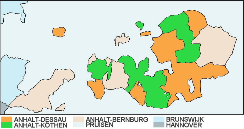 安哈特-科滕公國為綠色部分