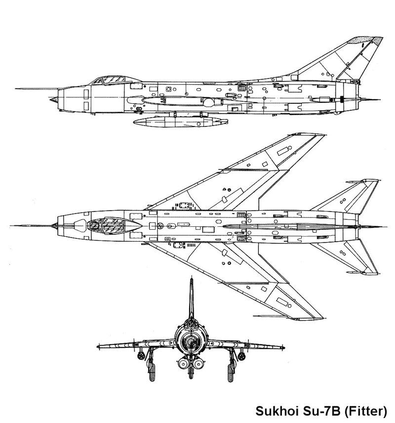 蘇霍伊蘇-7B三視圖