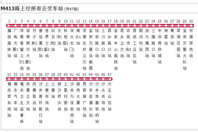 深圳公交M413路 深圳公交M413路