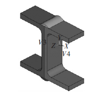 焊接鋼樑幾何模型圖