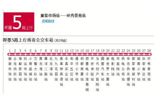 即墨公交5路 即墨公交5路