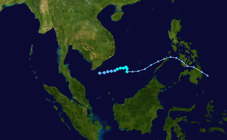 熱帶風暴25W 路徑圖.