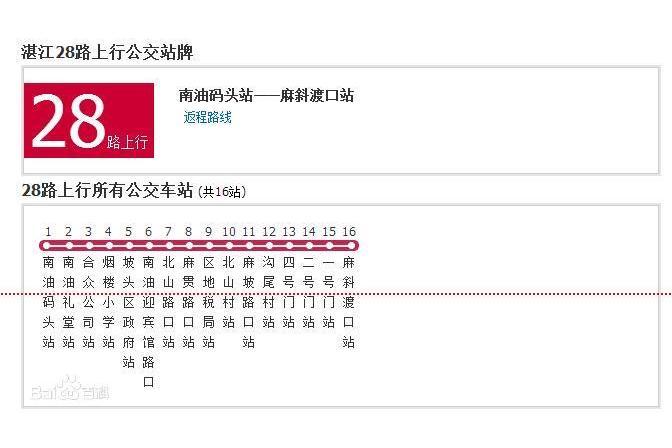 湛江公交28路 湛江公交28路