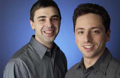兩位Google創始人，左為佩奇，右為布林