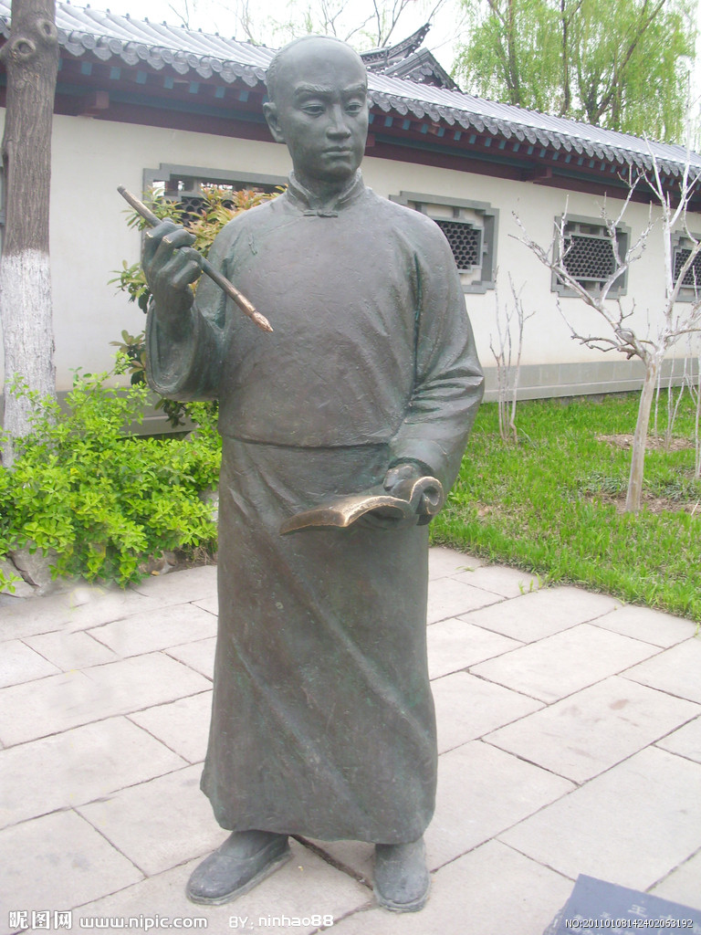 在揚州的王士禎銅像