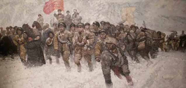 《進軍西藏》油畫