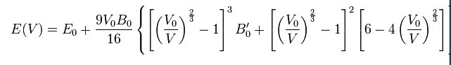 Birch–Murnaghan 狀態方程