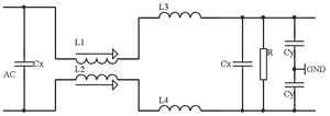 EMI濾波器的典型結構圖