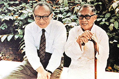 錢偉長（左）與叔父錢穆