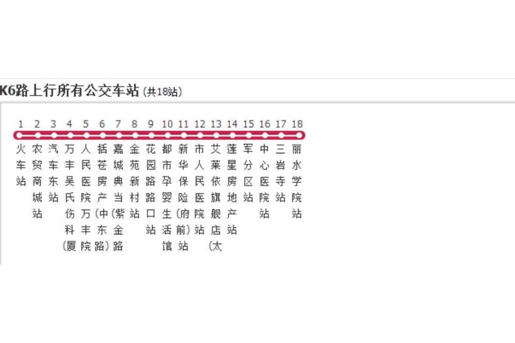 麗水公交k6路 麗水公交k6路