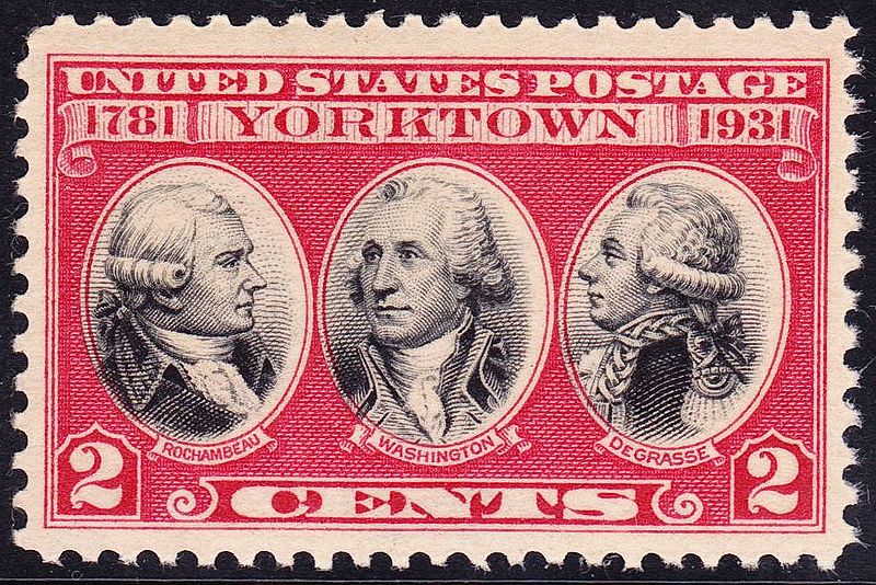 美國郵票，紀念約克鎮的勝利150周年