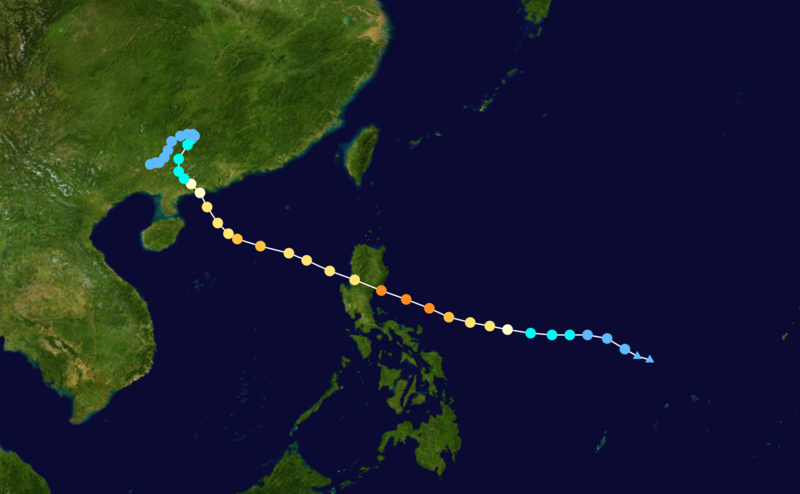 第11號超強颱風“尤特”路徑圖