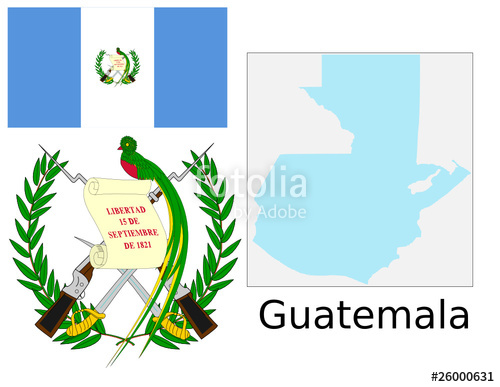 瓜地馬拉國旗、地圖和國徽
