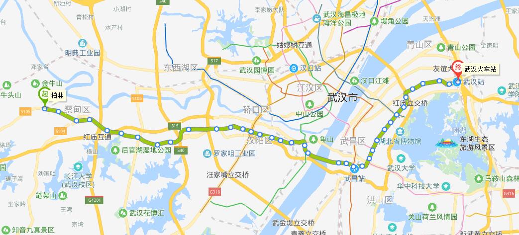 武漢捷運4號線線路圖