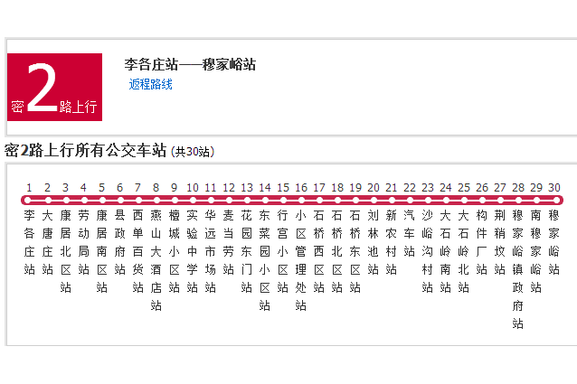 北京公交密2路 北京公交密2路