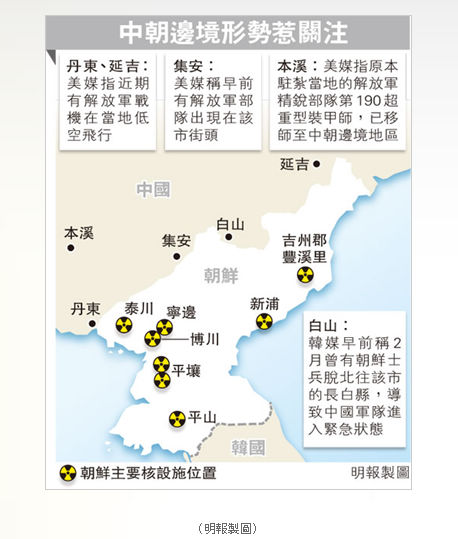 朝鮮主要核設施分布