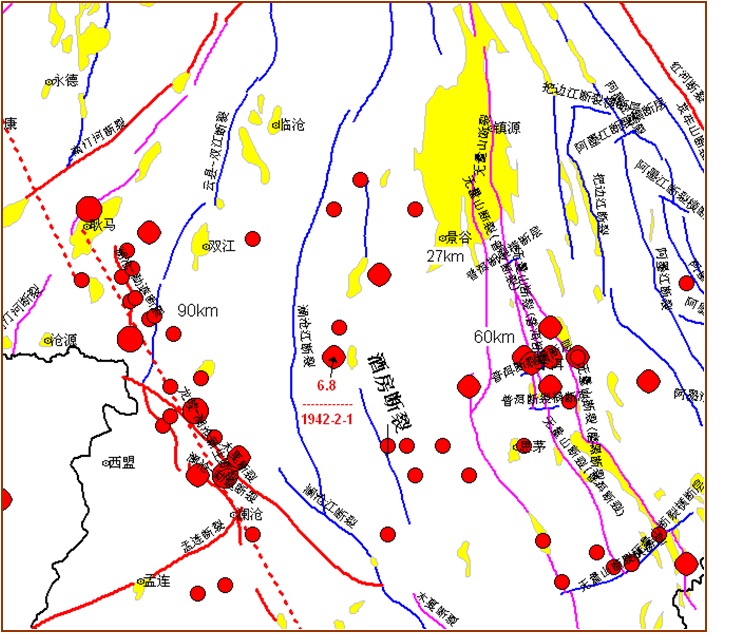 景谷6.6級地震構造圖