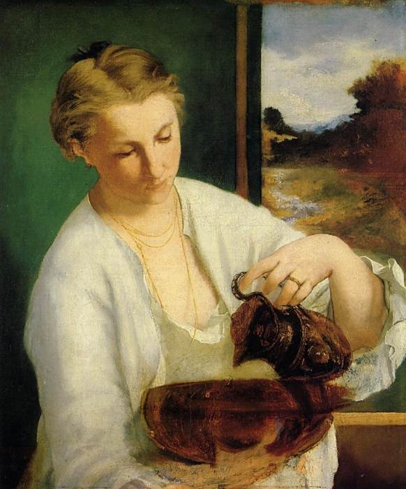 A woman pouring water