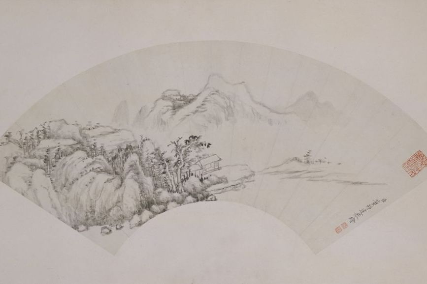 山水圖(清代董邦達創作紙本墨筆畫) 山水圖(清代董邦達創作紙本墨筆畫)