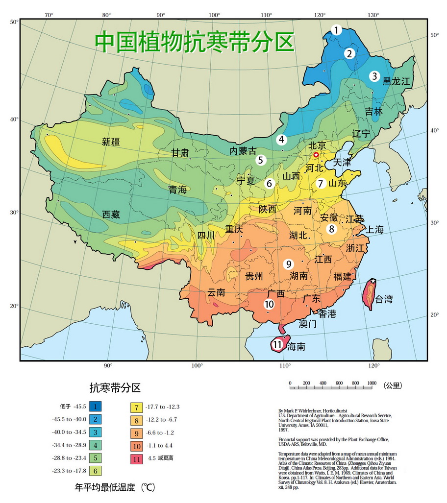 中國植物抗寒帶分區