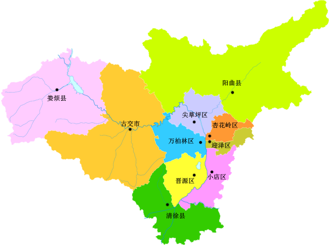 太原市行政區劃圖