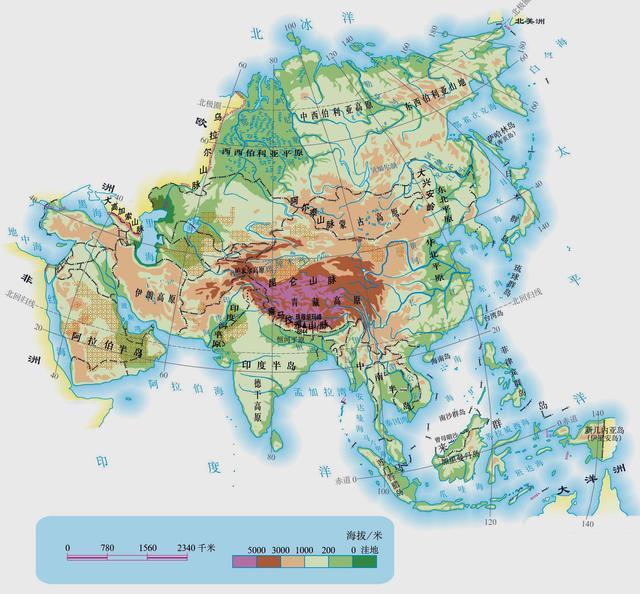 亞洲地勢 亞洲地勢