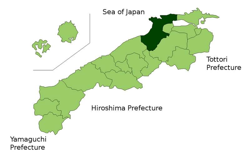 出雲市在日本島根縣的位置
