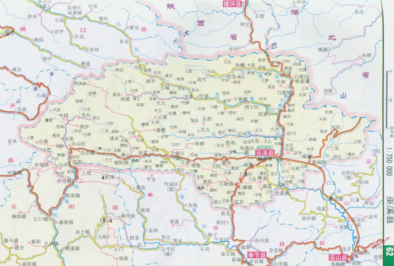 巫溪縣地圖