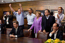 2012年在G8峰會間隙觀看歐冠決賽