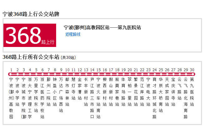 寧波公交368路 寧波公交368路