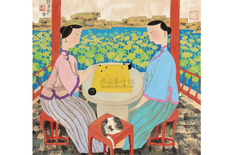 荷亭會友圖