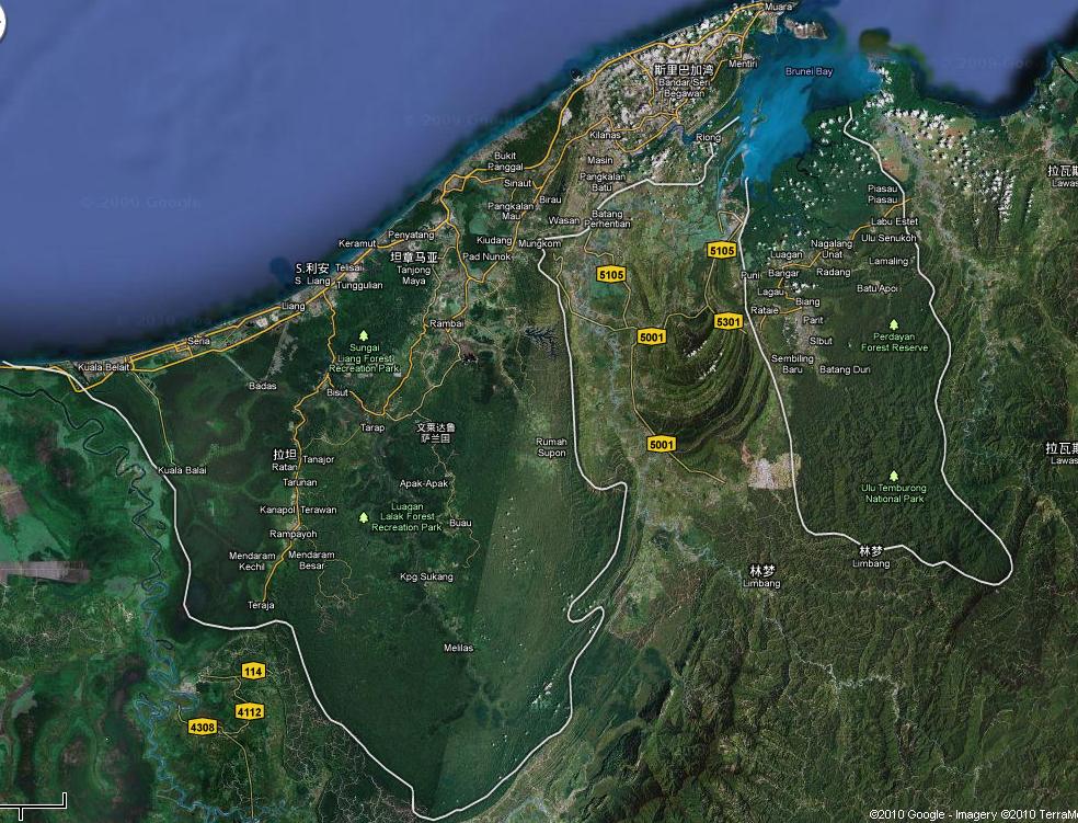 汶萊達魯薩蘭國衛星地圖