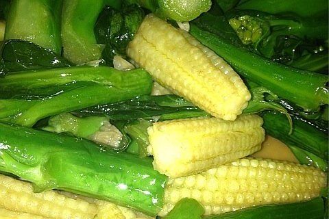 玉米筍清炒芥藍