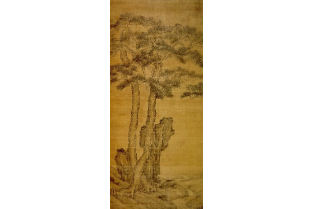 松石圖(清代許從隆創作的絹本水墨畫) 松石圖(清代許從隆創作的絹本水墨畫)