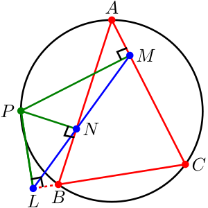 圖1.西姆森定理說明圖