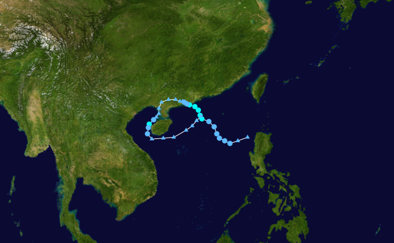 熱帶風暴天鵝 路徑圖