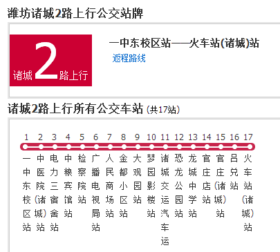 諸城公交2路 諸城公交2路
