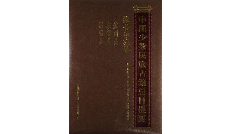 維吾爾族卷-銘刻類文書類講唱類-中國少數民族古籍總目提要