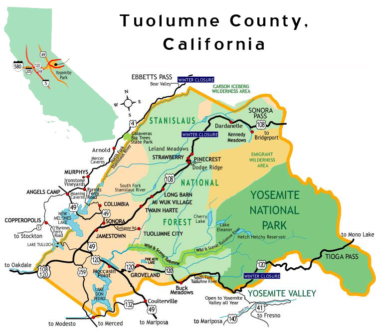 圖奧勒米縣地圖