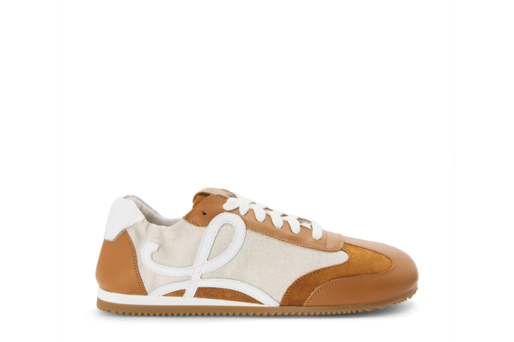 Ballet runner in nylon and calfskin Ballet runner in nylon and calfskin
