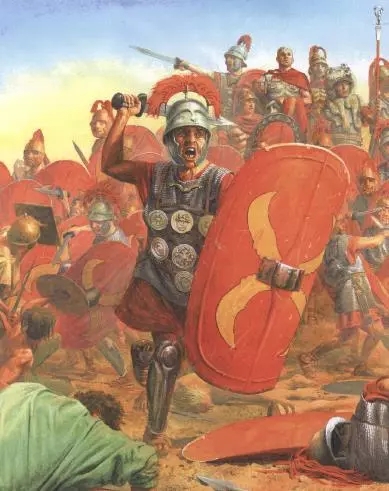 在百夫長帶領下 沖入敵營的羅馬軍團