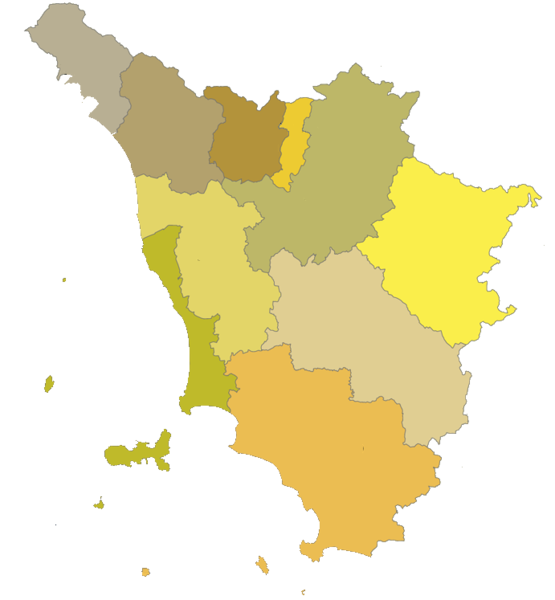 托斯卡納大區下十個省