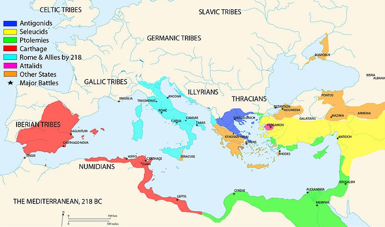 前218年地中海形勢